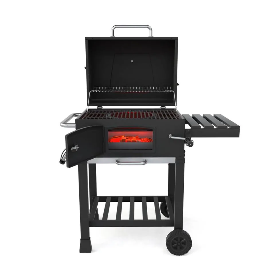Holzkohlegrill 'Calgary' schwarz 102 x 104 x 67 cm