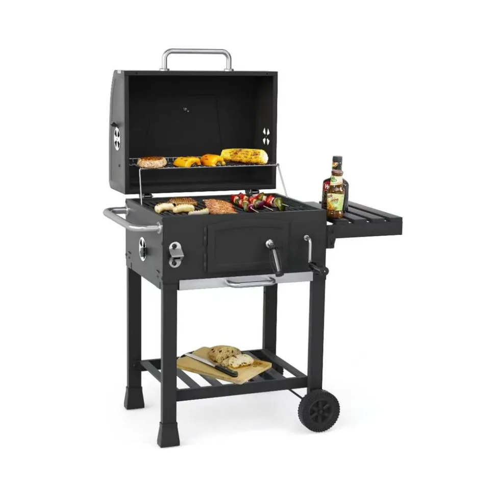 Holzkohlegrill 'Calgary' schwarz 102 x 104 x 67 cm