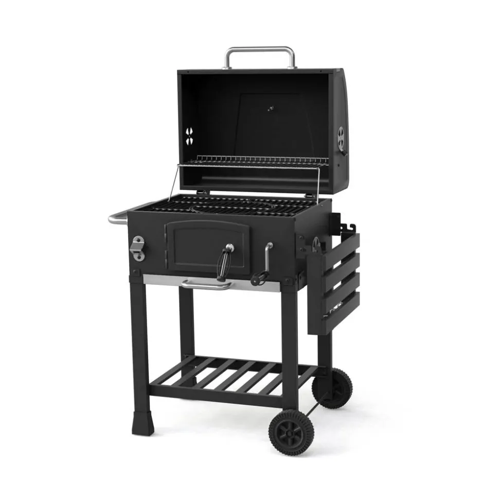 Holzkohlegrill 'Calgary' schwarz 102 x 104 x 67 cm