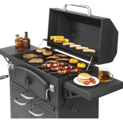 Holzkohlegrill 'Grand Ontario' schwarz 154 x 131 x 68,5 cm