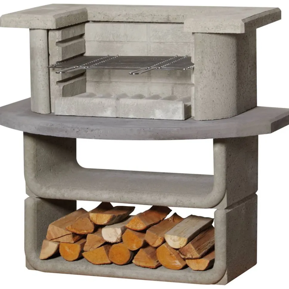 Holzkohlegrill 'Kingston' betonfarben, anthrazit 110 x 101 x 65 cm