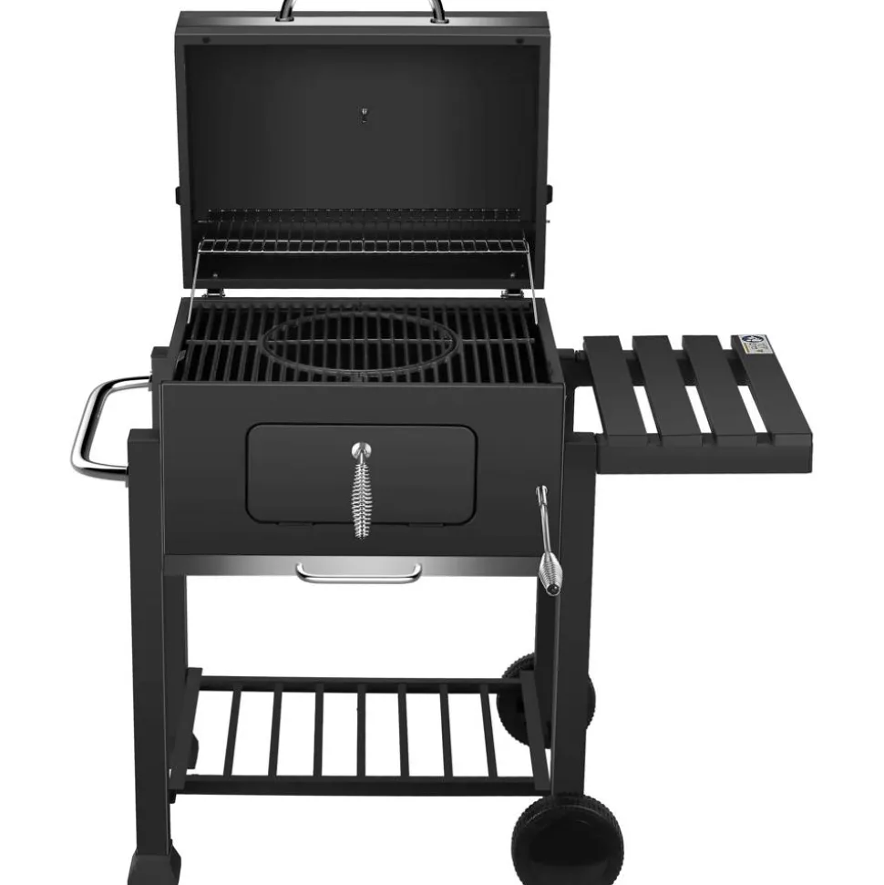 Holzkohlegrill 'Ontario Deluxe' schwarz 114 x 108 x 65 cm