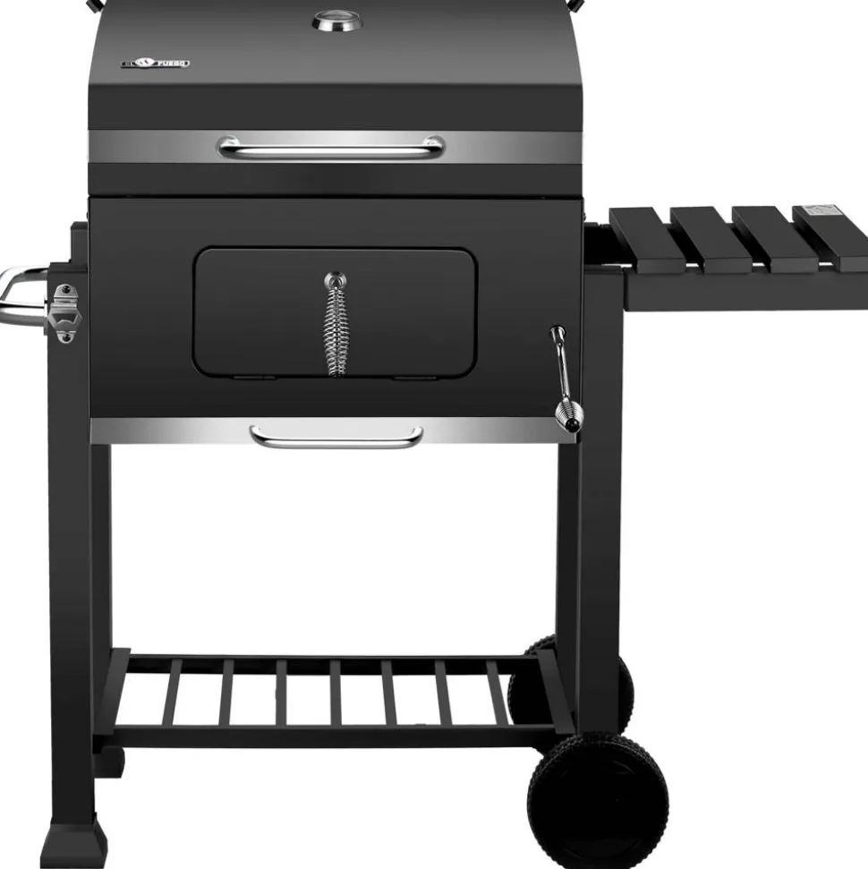 Holzkohlegrill 'Ontario Deluxe' schwarz 114 x 108 x 65 cm