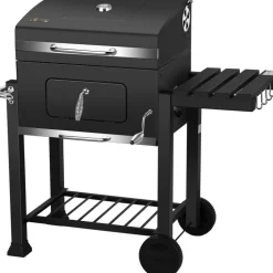 Holzkohlegrill 'Ontario Deluxe' schwarz 114 x 108 x 65 cm