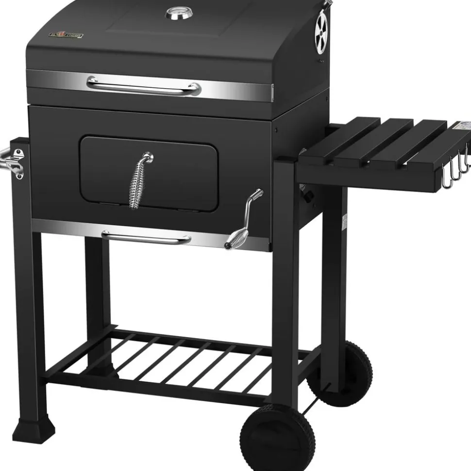 Holzkohlegrill 'Ontario Deluxe' schwarz 114 x 108 x 65 cm