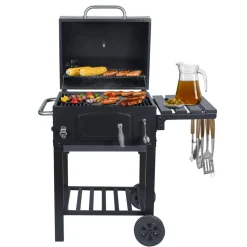 Holzkohlegrill 'Ontario II' schwarz 100 x 105 x 47 cm