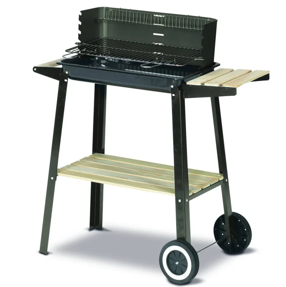 Holzkohlegrill schwarz 48,2 x 28,3 cm