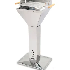 Holzkohlegrill 'Thüringen' silbern 38 x 95,6 x 38 cm