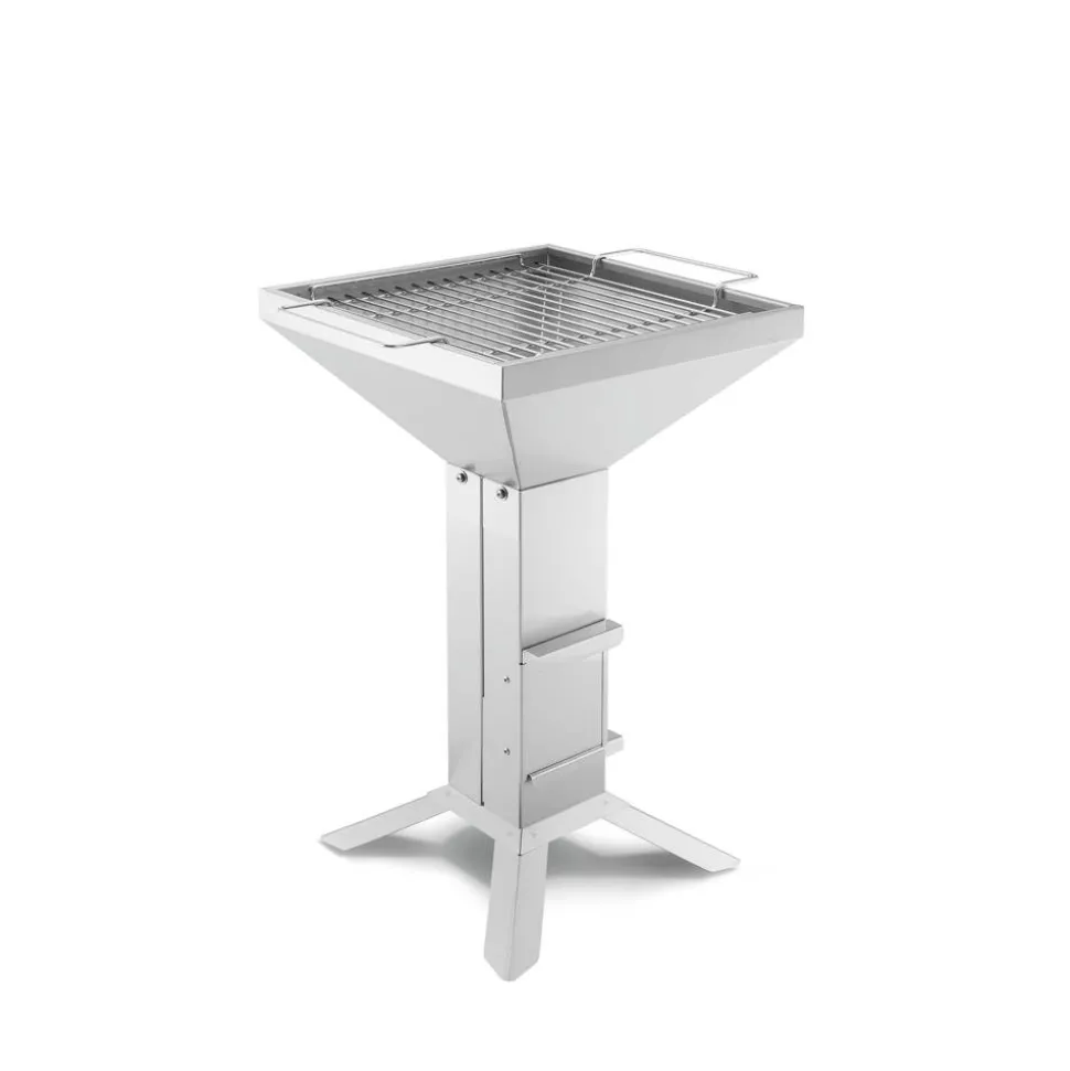 Holzkohlegrill 'Thüros T2' edelstahlfarben 37,5 x 76 x 37,5 cm