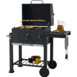 Holzkohlegrill 'Toronto Click 2019' schwarz 115 x 107 x 67 cm