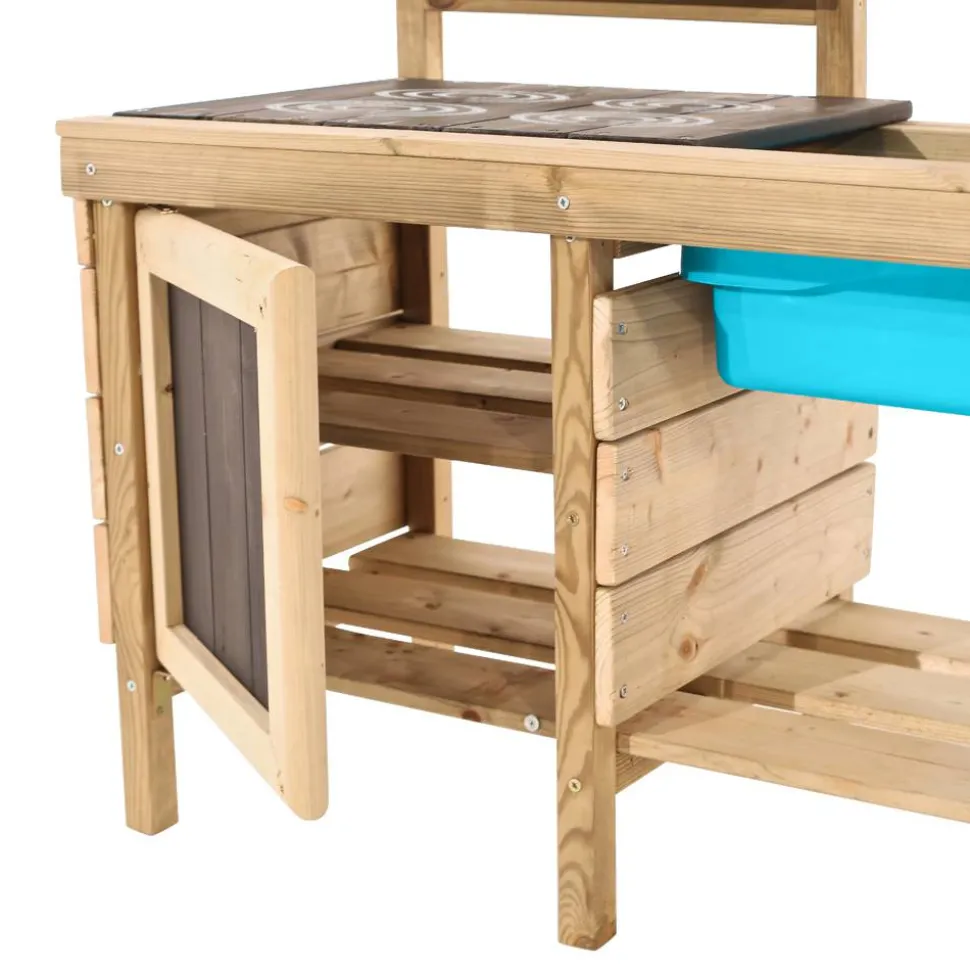 Holz-Matschküche 'Murmeltier Deluxe' natur 136 x 40 x 96 cm