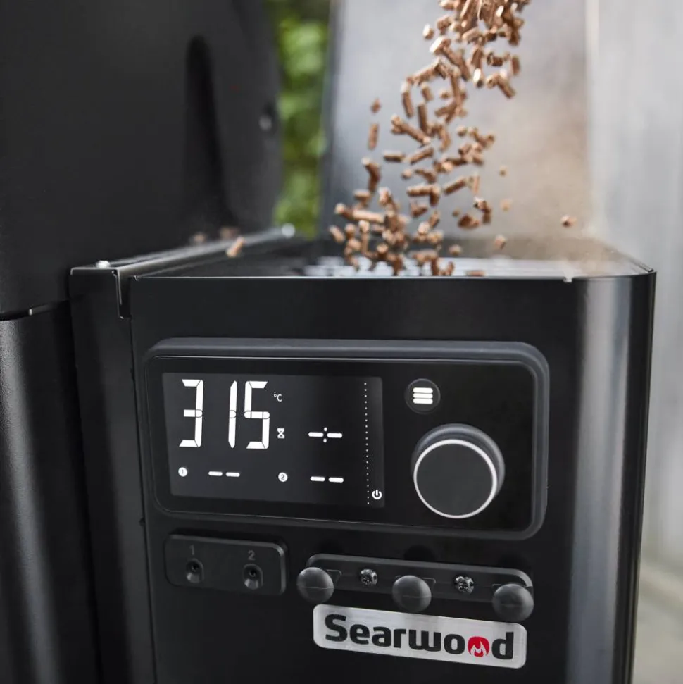 Holzpelletgrill 'Searwood' schwarz 57 x 84 x 100 cm