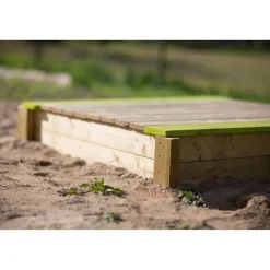 Holz-Sandkasten 'Maus' natur mit Deckel 120 x 120 x 25 cm