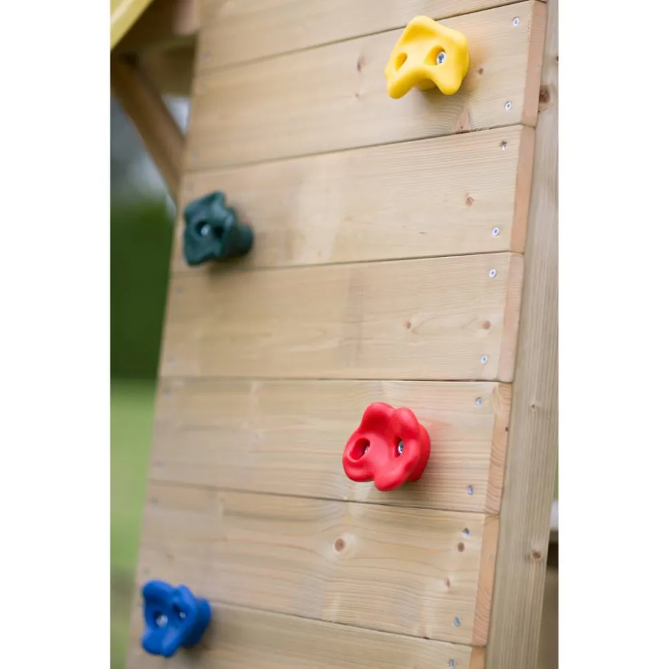 Holz-Spielturm 'Pinguin' natur Rutsche, Kletterwand, 2 Schaukeln und Sandkasten 280 x 340 x 270 cm