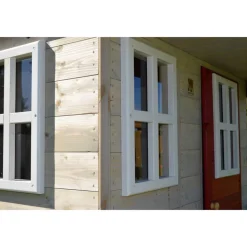 Holz-Stelzenhaus 'Alpaka' natur mit Rutsche, Schaukel und Sandkasten 290 x 350 x 242 cm