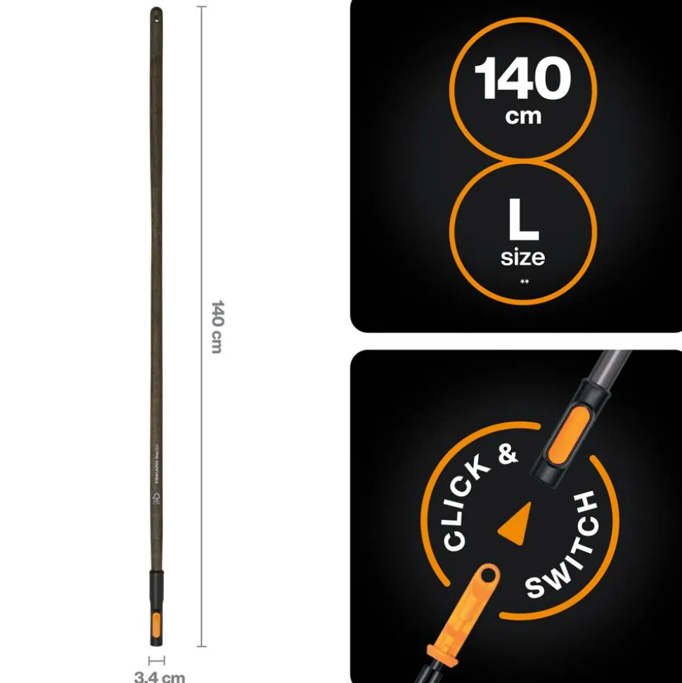 Holzstiel 'OneClick' Eschenholz FSC gewachst 140 cm