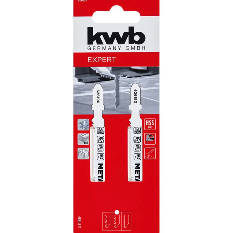HSS-Bimetall-Stichsägeblatt-Set mit T-Schaft 91 mm 2-teilig