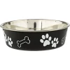 Hundenapf "Bella" Edelstahl Pfotenmotiv schwarz Ø 17 cm 800 ml