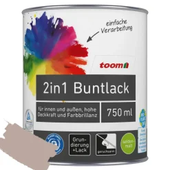 2in1 Buntlack 'Kieselsand' taupe seidenmatt 750 ml