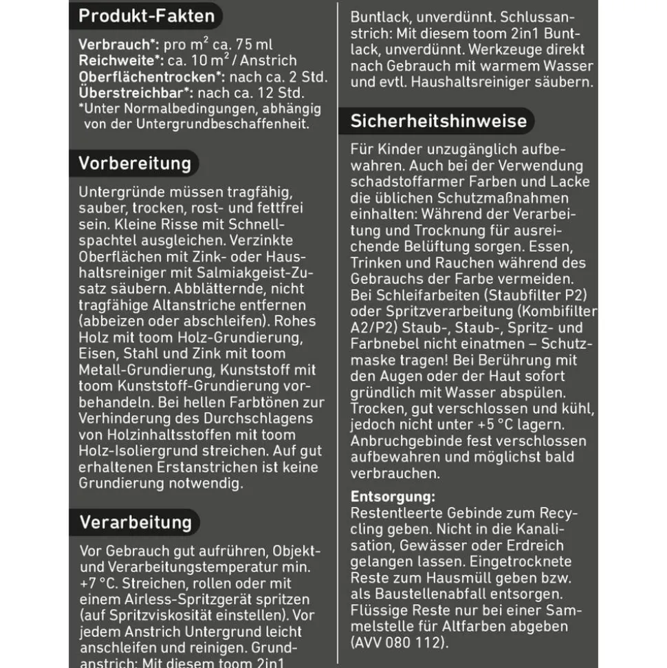 2in1 Buntlack 'Mohnblume' feuerrot seidenmatt 750 ml