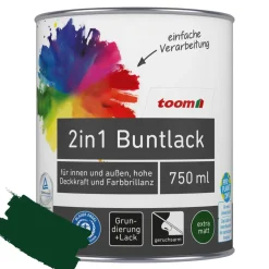 2in1 Buntlack 'Morgentau' moosgrün matt 750 ml