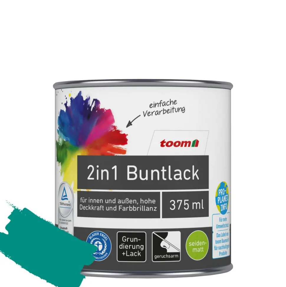 2in1 Buntlack 'Südseetraum' petrolfarben seidenmatt 375 ml