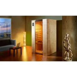 Infrarotkabine 'Ranua 1' natur Glastür 109 x 98 x 190 cm
