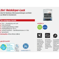 2in1 Heizkörperlack weiß seidenmatt 375 ml
