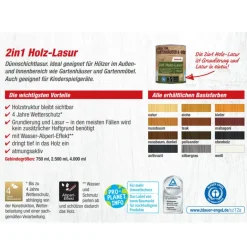 2in1 Holzlasur dunkelgrau 2,5 l