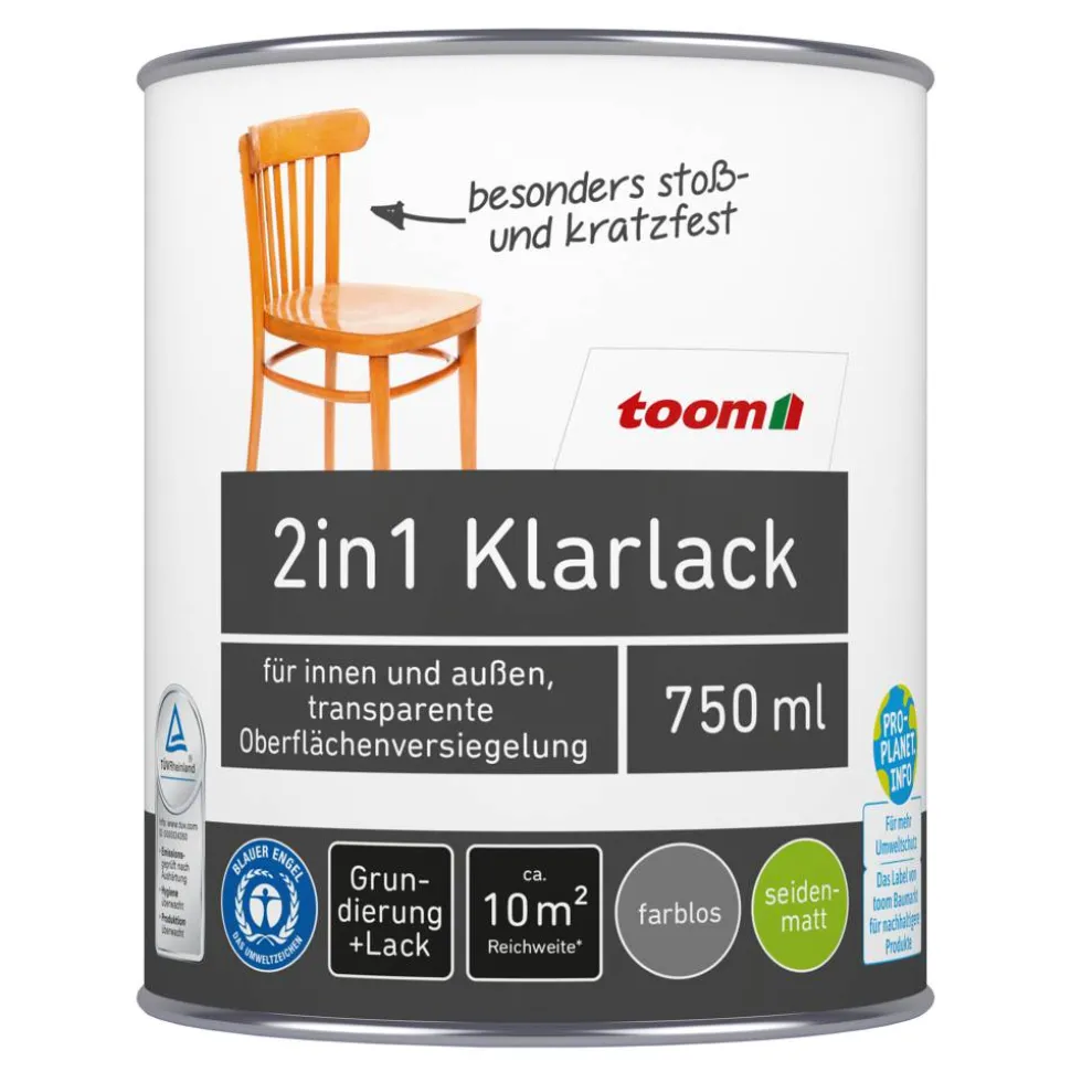 2in1 Klarlack transparent seidenmatt 750 ml