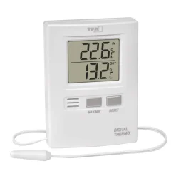 Innen- und Außenthermometer Kunststoff weiß 6,2 x 2 x 8,5 cm