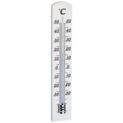 Innenthermometer Massivholz altweiß 3,1 x 1,6 x 18 cm