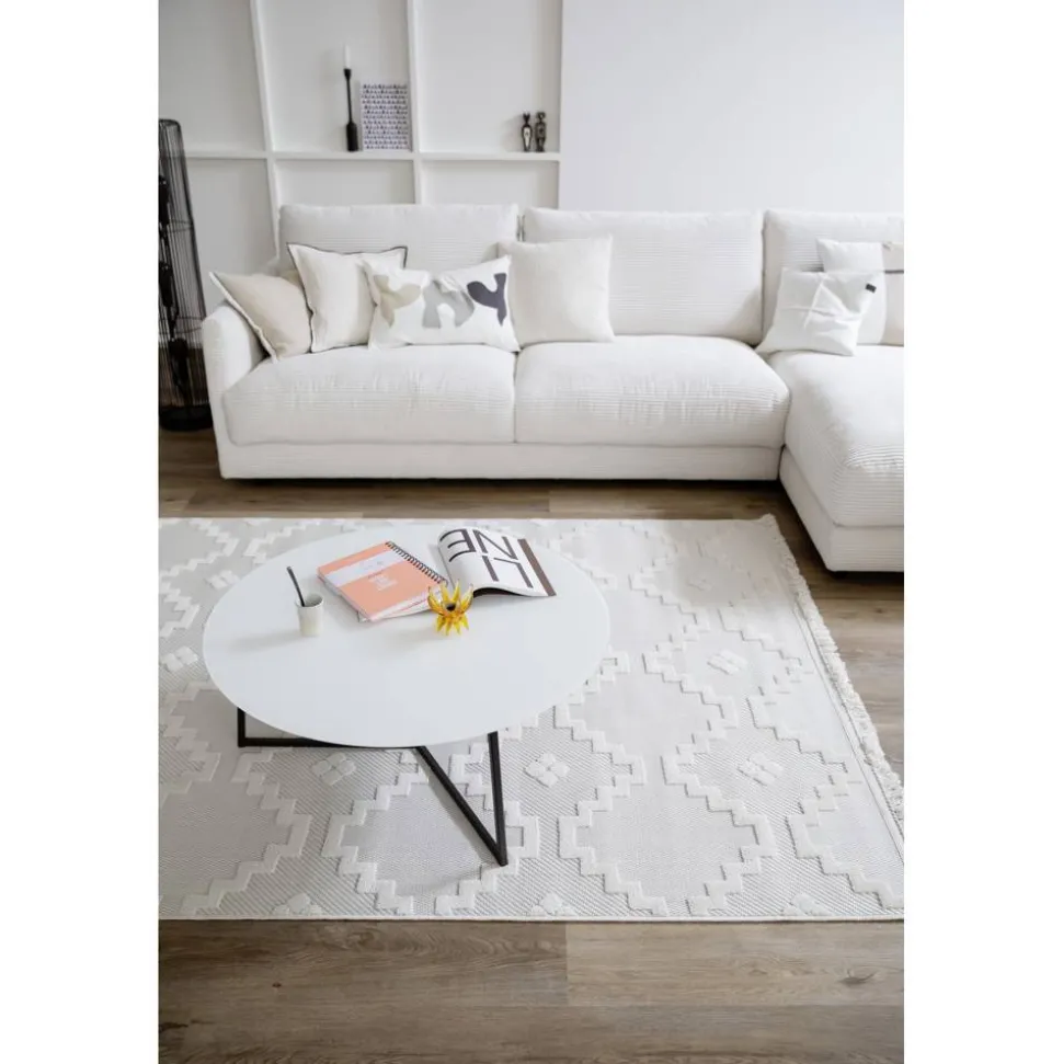 In-& Outdoor-Teppich 'Summer' creme Quadrate 80 x 150 cm