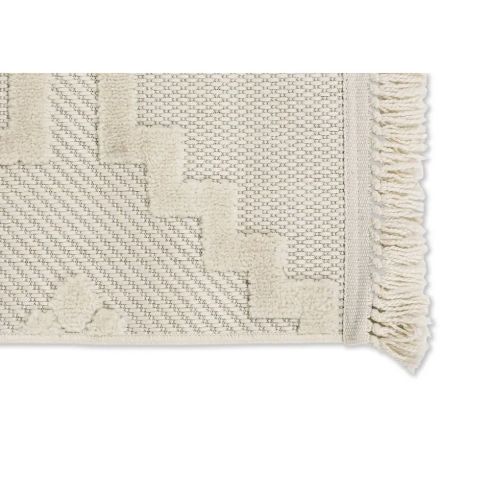 In-& Outdoor-Teppich 'Summer' creme Quadrate 80 x 150 cm