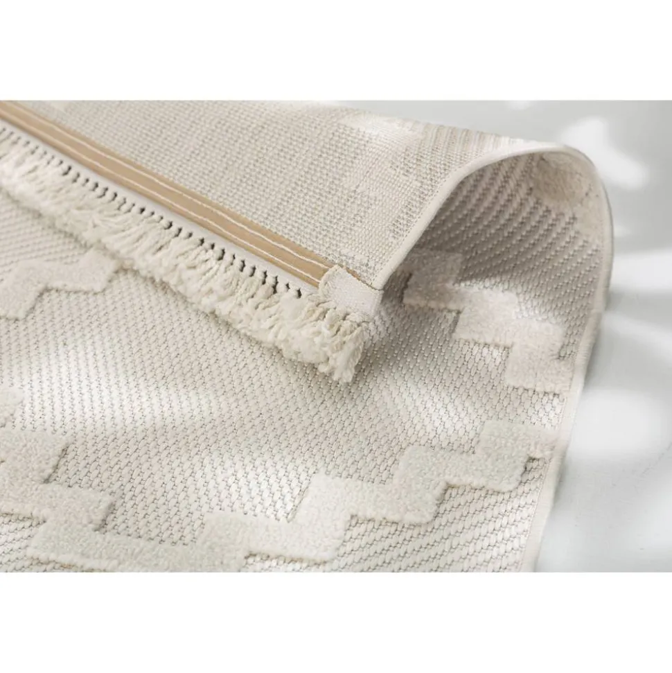 In-& Outdoor-Teppich 'Summer' creme Quadrate 80 x 150 cm