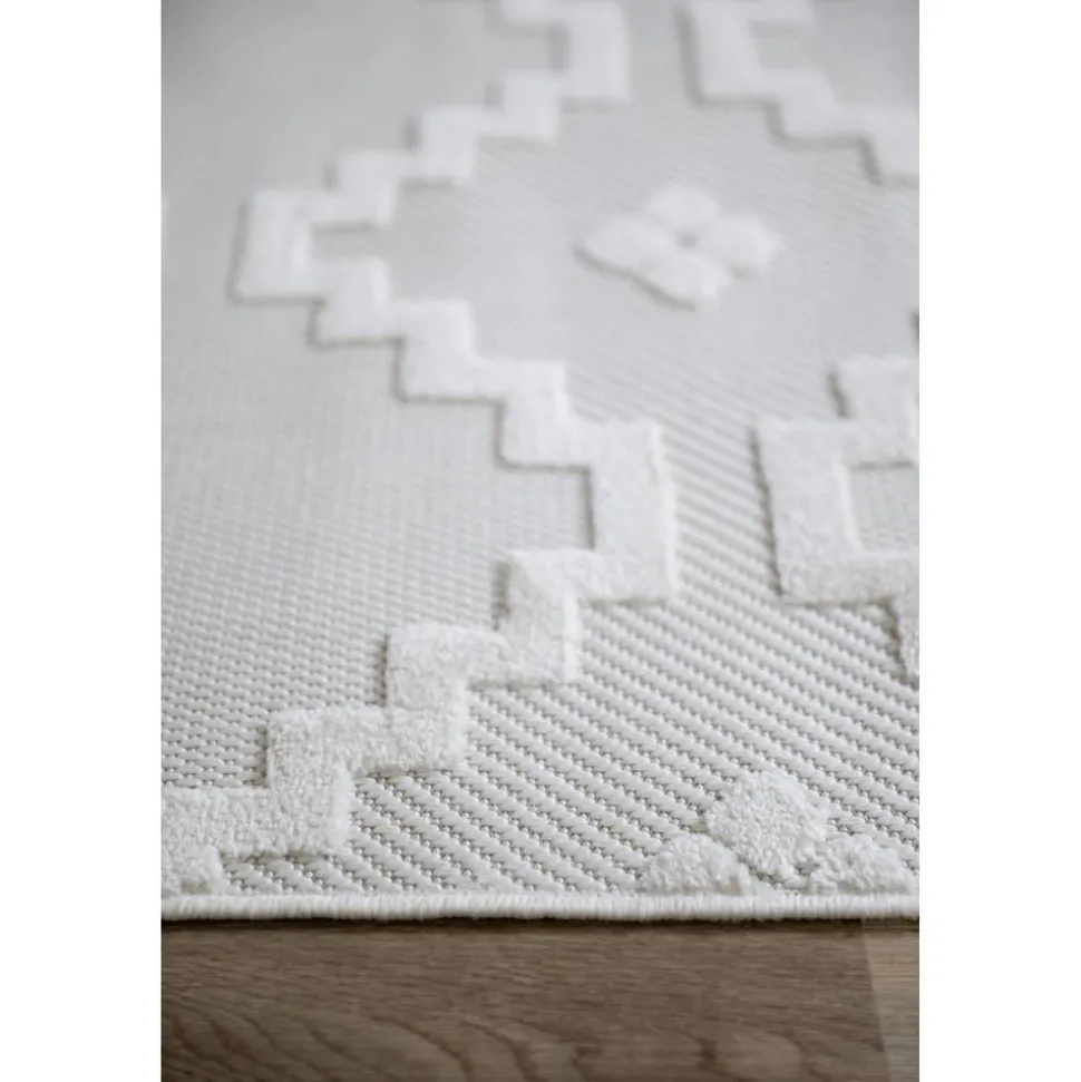 In-& Outdoor-Teppich 'Summer' creme Quadrate 80 x 150 cm