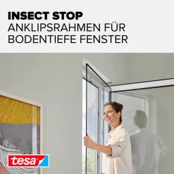 Insect Stop mit Anklipsrahmen schwarz 120 x 240 cm
