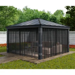 Insektenschutznetz dunkelgrau für Pavillon Dallas 4,2 x 4,2 m