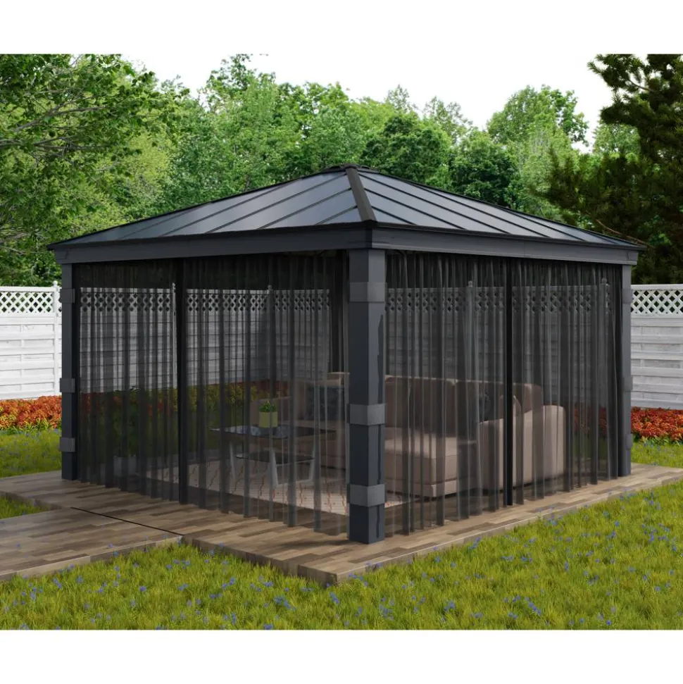 Insektenschutznetz dunkelgrau für Pavillon Dallas 4,2 x 4,2 m