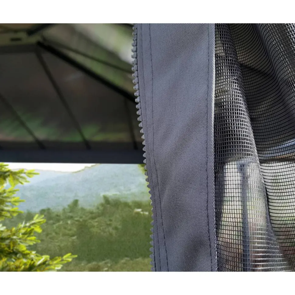 Insektenschutznetz dunkelgrau für Pavillon Dallas 3,6 x 4,3 m