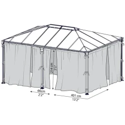 Insektenschutznetz dunkelgrau für Pavillon Milano 3 x 4 m/Martinique 3,6 x 5 m
