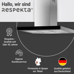 Inselhaube 'CH44099GISAM' Glas/Edelstahl 90 cm