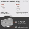 Inselhaube 'CH44199GISS-20' Metall/Glas schwarz 60 cm