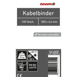 Kabelbinder schwarz 4,6 x 300 mm 100 Stück