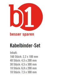 Kabelbinder-Set weiß 250 Stück