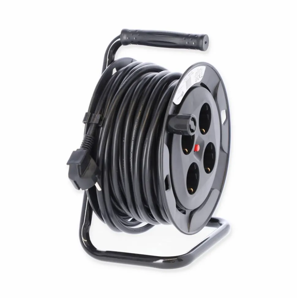 Kabeltrommel 4-fach schwarz 25 m