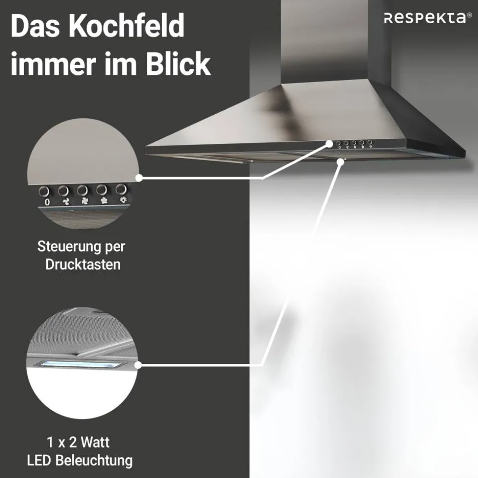 Kaminhaube 'CH22058IXB' Edelstahl 60 cm