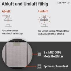 Kaminhaube 'CH22055-90S' Metall 90 cm