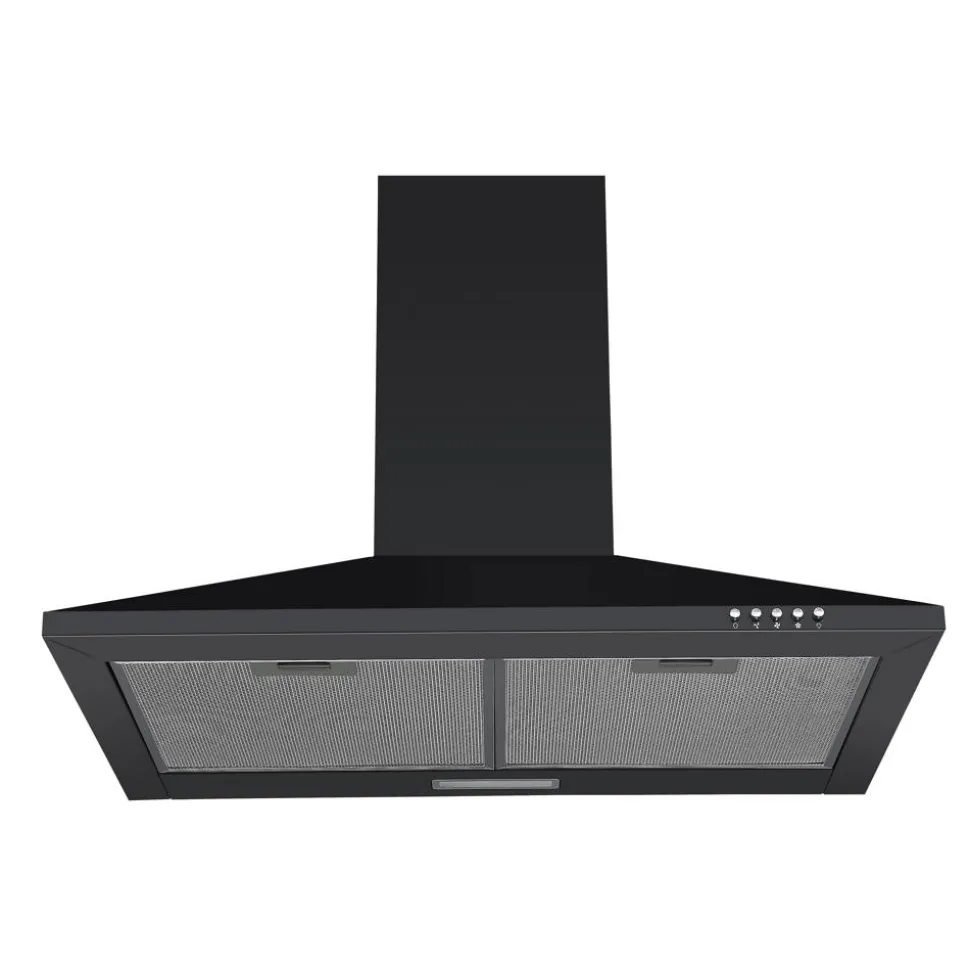 Kaminhaube 'Karena' schwarz matt Metall pulverbeschichtet 60 cm