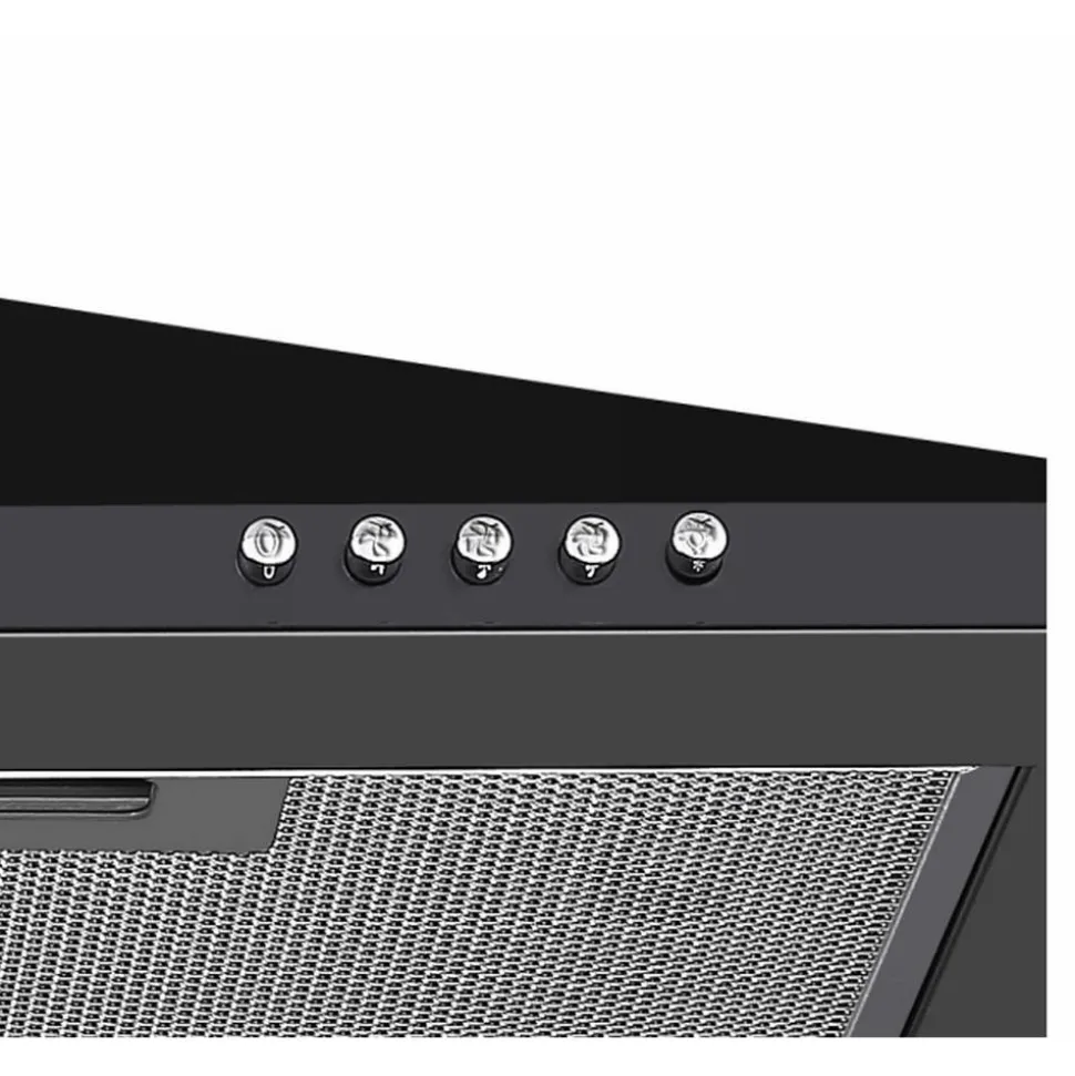 Kaminhaube 'Karena' schwarz matt Metall pulverbeschichtet 60 cm